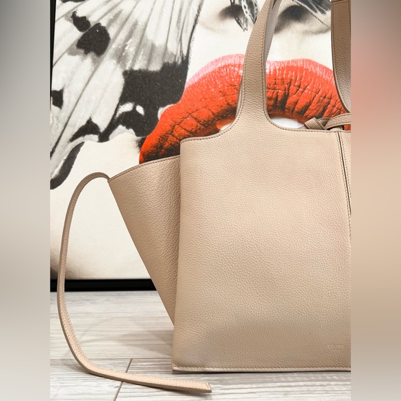 CELINE Tri Fold Small Grained Creamy Calfskin Leather Satchel - Picture 3 of 13